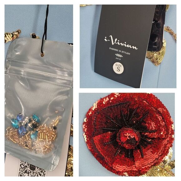 Blue Dress With Sequin Embroidery #463 - Picture 5 of 16